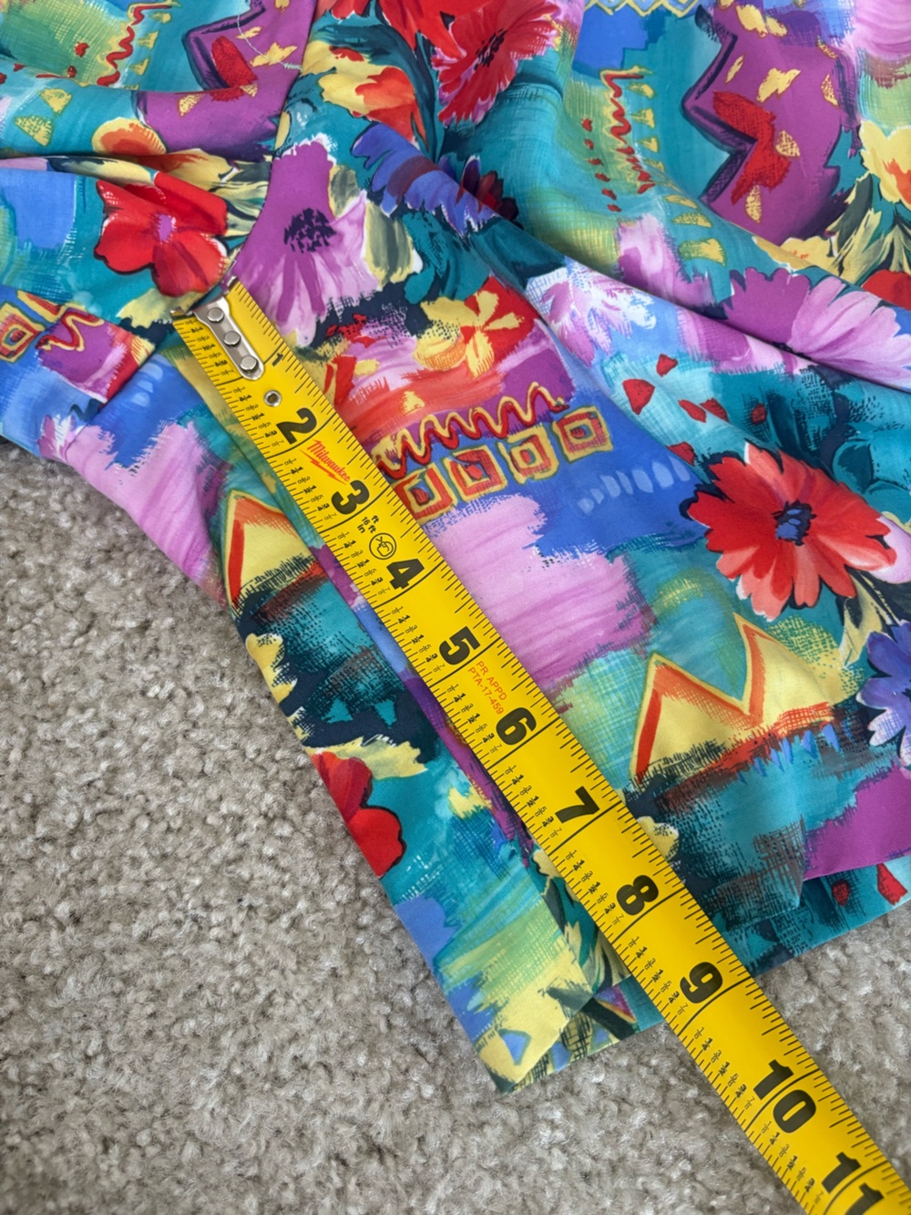 Vintage Men’s Pleated Shorts Vibrant Funky Colorful Floral Geometric Print 28 - Picture 9 of 10